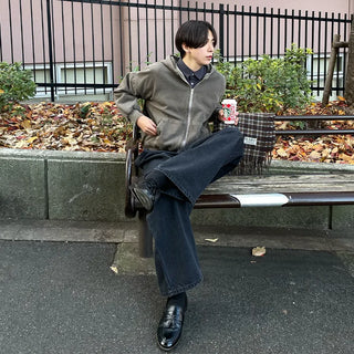Side pintuck denim pants