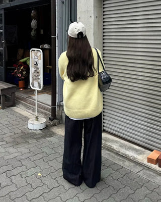 Striped wide-leg pants