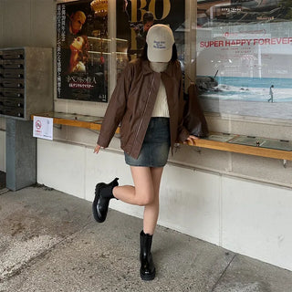 Oversized Leather Jumper