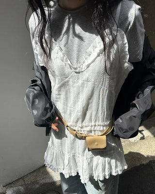 Suede-like pocket belt