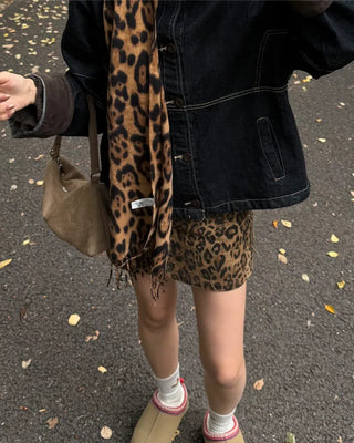 Leopard print scarf