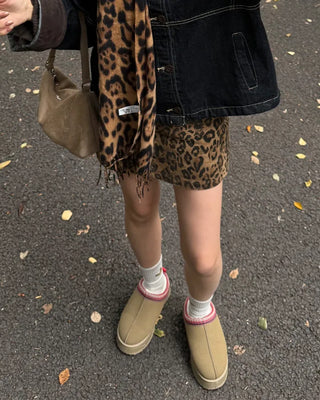 Ethnic suede platform shoes