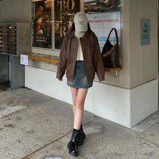 Oversized Leather Jumper