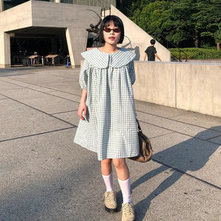Color checkered mini dress