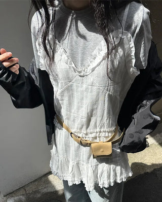 Suede-like pocket belt