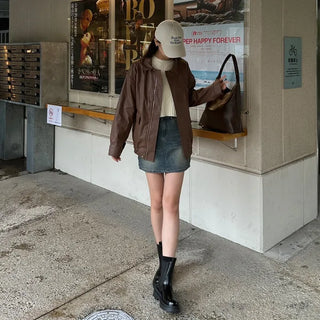 Oversized Leather Jumper