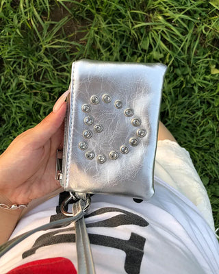 Heart Cubic Stripe Wallet Pouch