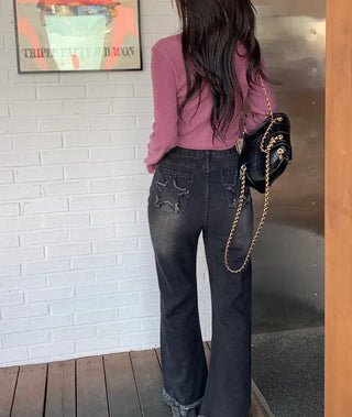 Pocket Tassel Denim Wide Pants (2 colors)