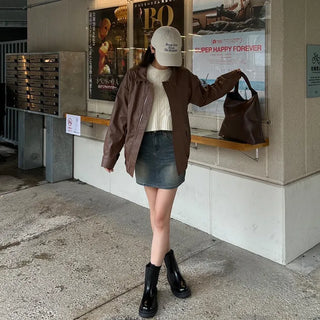 Oversized Leather Jumper