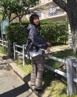 Checkered windbreaker hoodie