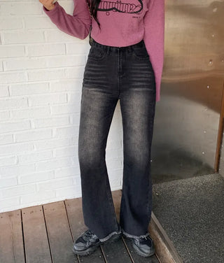 Pocket Tassel Denim Wide Pants (2 colors)