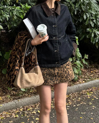 Suede shoulder bag