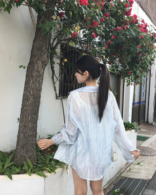 [4 colors] Pastel Summer Stripe Shirt