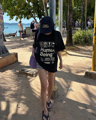Cardboard Care Label Half T-Shirt