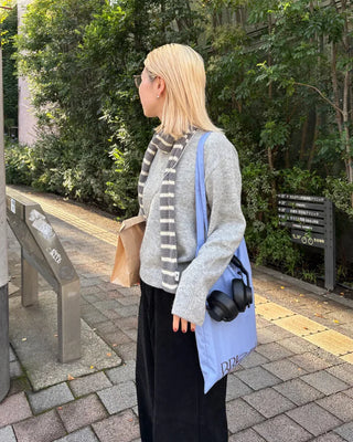 Striped Slim Knit Scarf