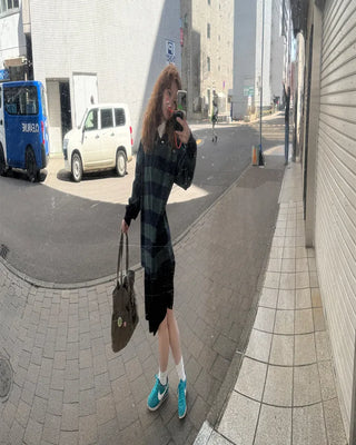 Waist button shirring button midi skirt