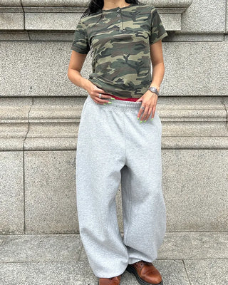 (ORIGINAL) Lettering Camo Half T-Shirt