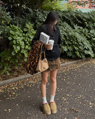Ethnic suede platform shoes