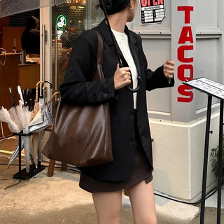 Square leather shoulder bag