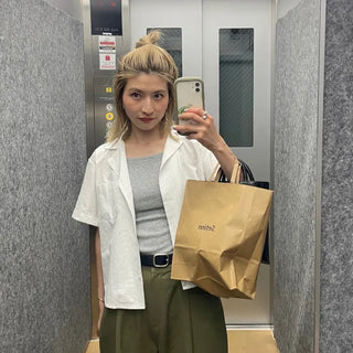Cropped pocket short-sleeved T-shirt