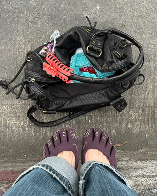 Cable Line Leather Square Boston Bag