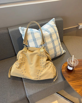 Double rivet line shoulder bag