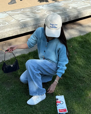 Washed straight denim pants