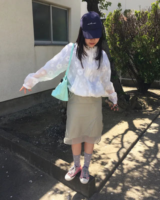 Flower Patch Jacquard Sheer Windbreaker