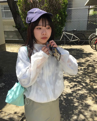 Flower Patch Jacquard Sheer Windbreaker