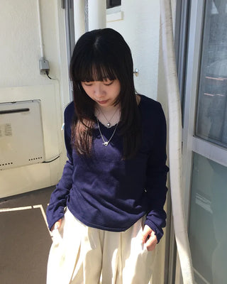 Perforated Scallop Surplice Neck Summer Knit