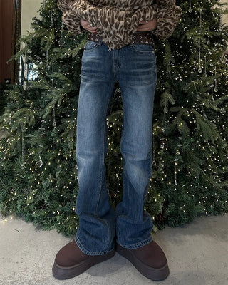 Point Wash Flare Denim Pants