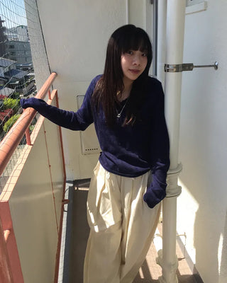 Perforated Scallop Surplice Neck Summer Knit