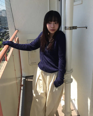 Perforated Scallop Surplice Neck Summer Knit