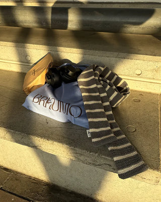 Striped Slim Knit Scarf