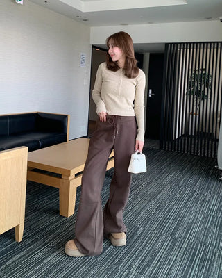Slim Button Rib Knit