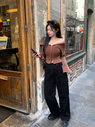 Cotton string cargo pants (3 colors)