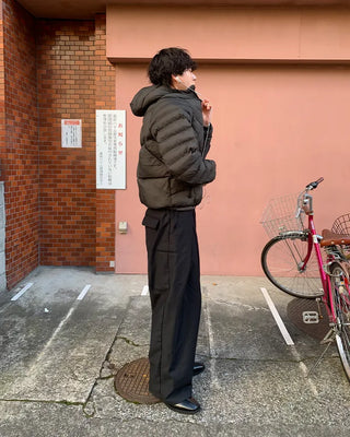 Cross-quilted down jacket