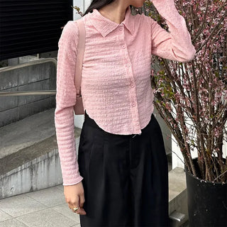 Asymmetrical Cropped Color Cardigan