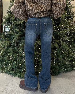 Point Wash Flare Denim Pants