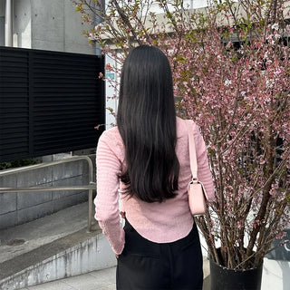Asymmetrical Cropped Color Cardigan