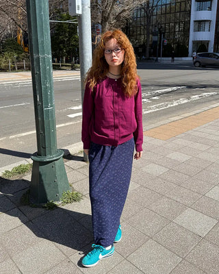 Waist String Flower Long Skirt
