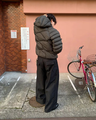 Cross-quilted down jacket