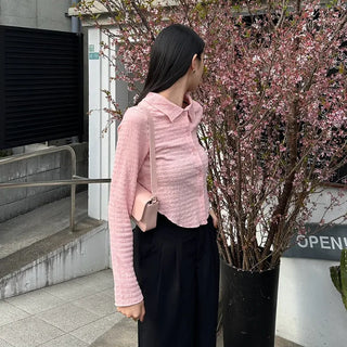 Asymmetrical Cropped Color Cardigan