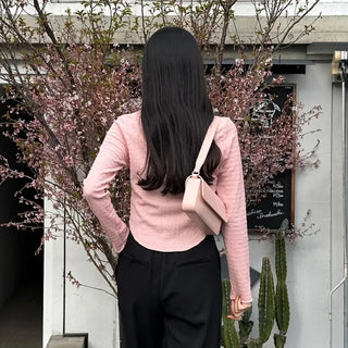 Asymmetrical Cropped Color Cardigan