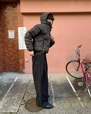 Cross-quilted down jacket