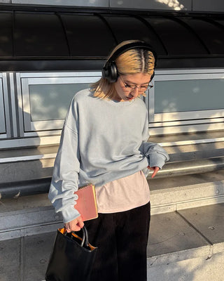 Round neck simple long T-shirt