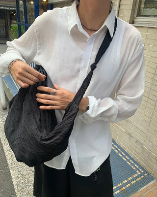 Pleated Shirring Crossbody Bag