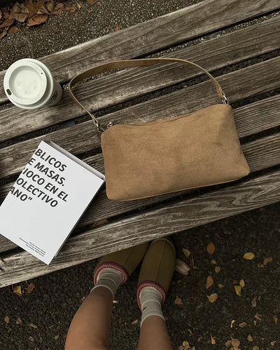 Suede shoulder bag