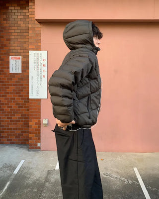 Cross-quilted down jacket