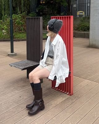 One-strap mid-calf boots